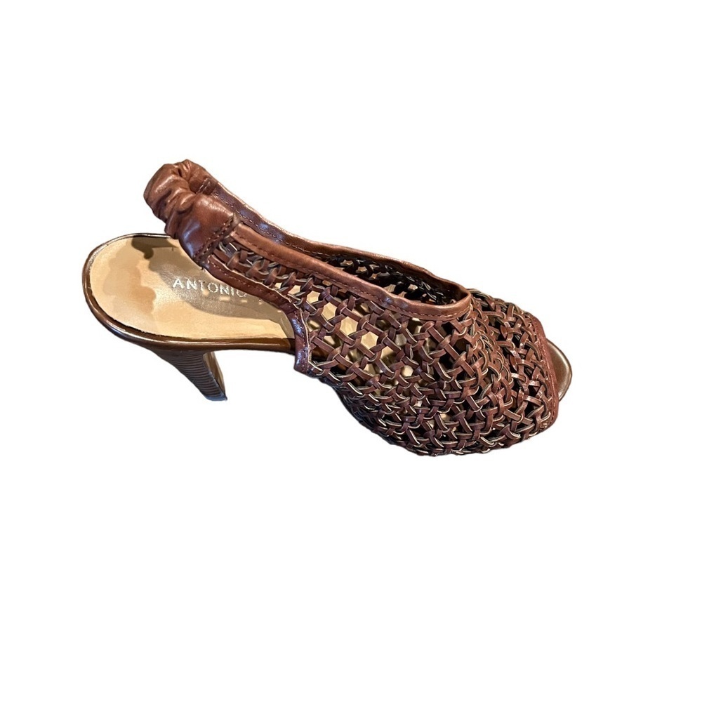 Antonio Melani Women’s Brown Leather Heels Sandals Size 6.5M